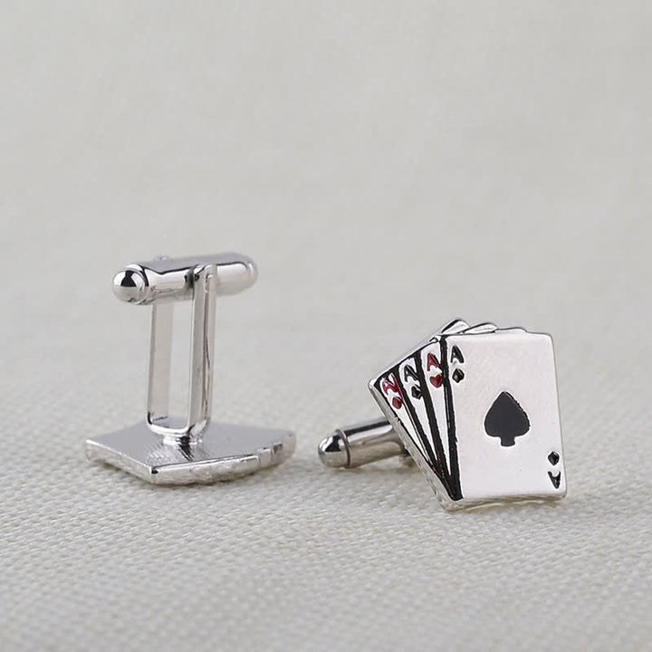 Gemelli da uomo con asso di carte da gioco del poker