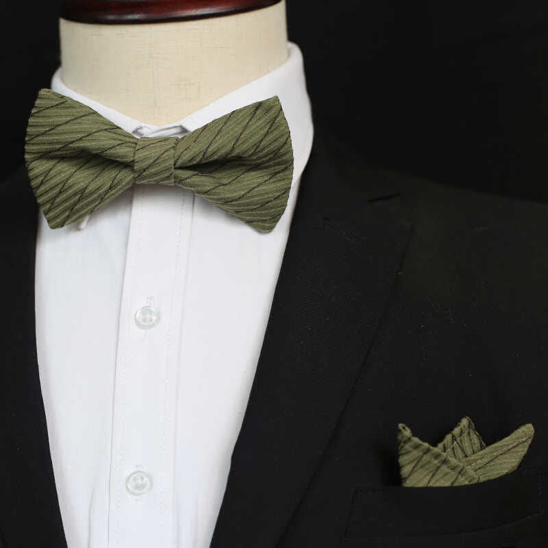 Papillon da sposa in twill della serie verde da uomo