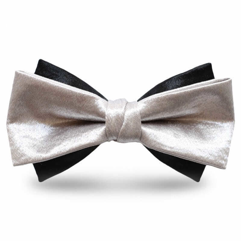 Papillon Gainsboro nero a doppio strato da uomo