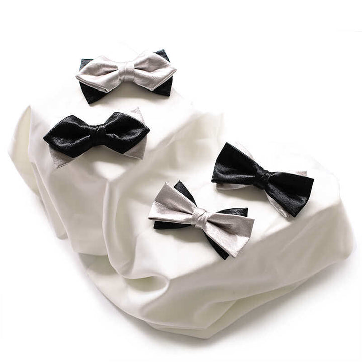 Papillon Gainsboro nero a doppio strato da uomo