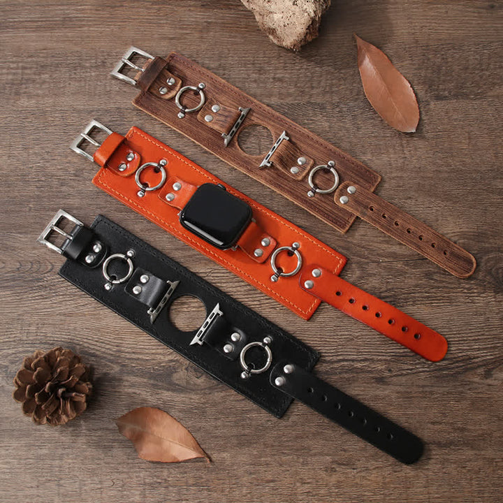Cinturino per smartwatch Ring Decor in vera pelle