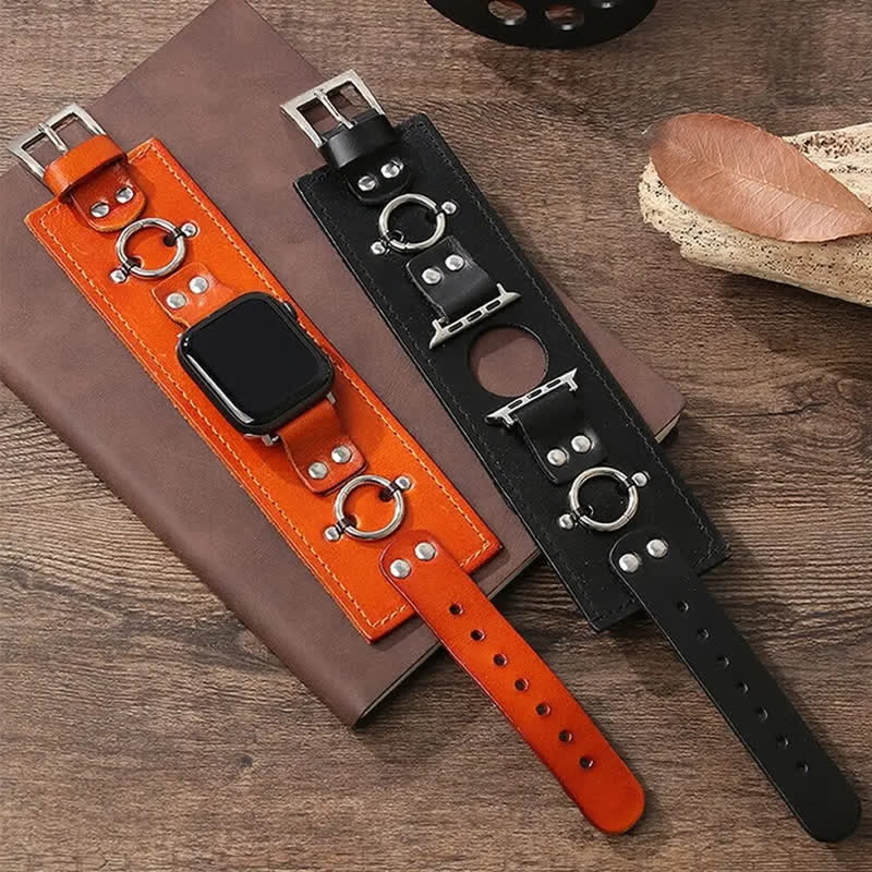 Cinturino per smartwatch Ring Decor in vera pelle