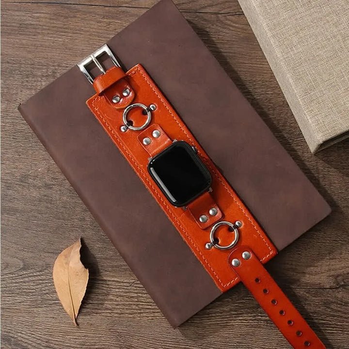 Cinturino per smartwatch Ring Decor in vera pelle