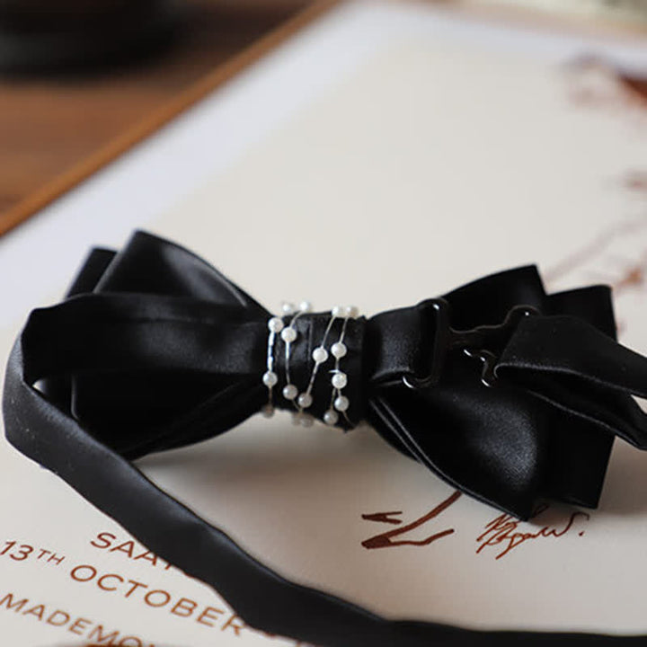 Papillon da sposa nero perlato da uomo con temperamento