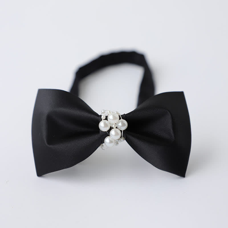 Papillon da sposa nero perlato da uomo con temperamento
