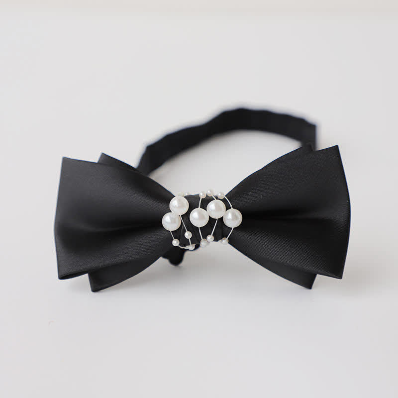 Papillon da sposa nero perlato da uomo con temperamento