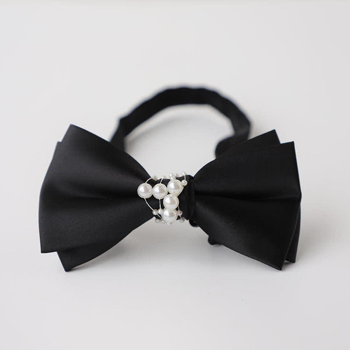 Papillon da sposa nero perlato da uomo con temperamento