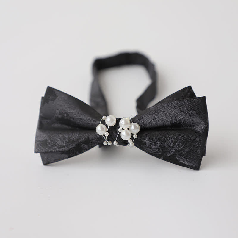 Papillon da sposa nero perlato da uomo con temperamento