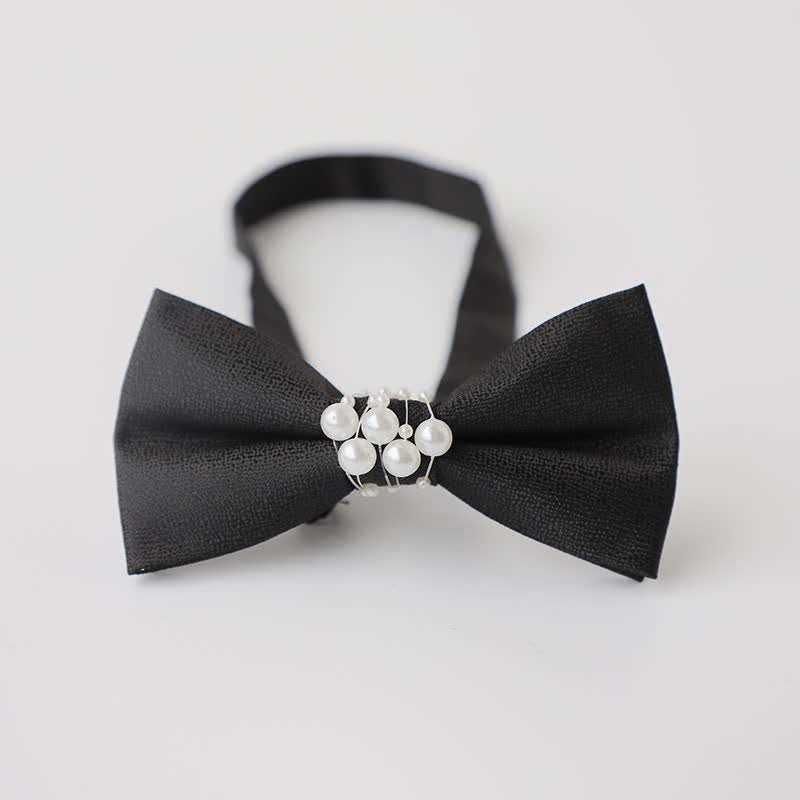 Papillon da sposa nero perlato da uomo con temperamento