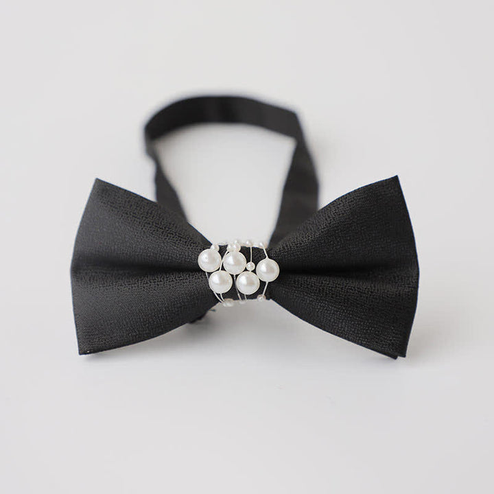 Papillon da sposa nero perlato da uomo con temperamento