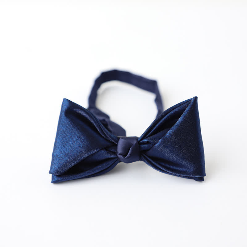 Papillon da uomo blu navy tinta unita