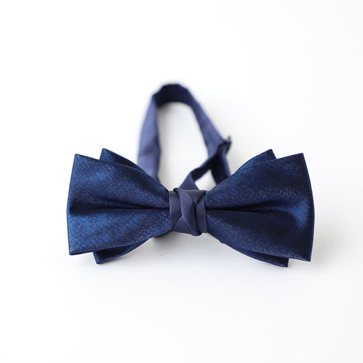 Papillon da uomo blu navy tinta unita