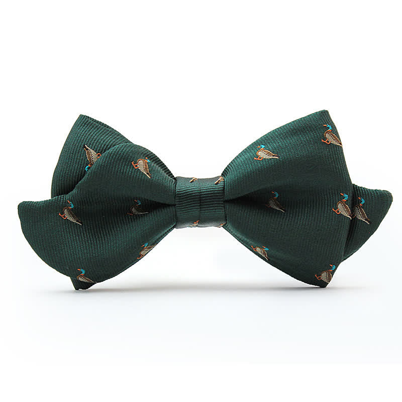 Papillon da uomo con motivo a papera verde scuro