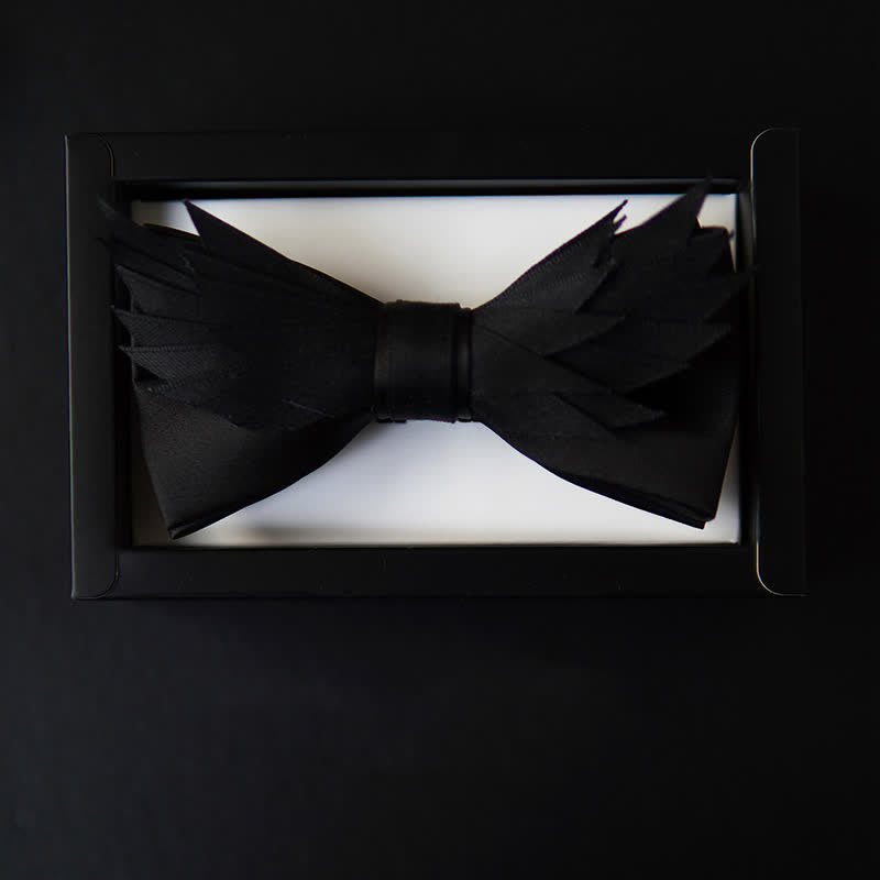 Papillon a forma di ali a strati tutto nero da uomo