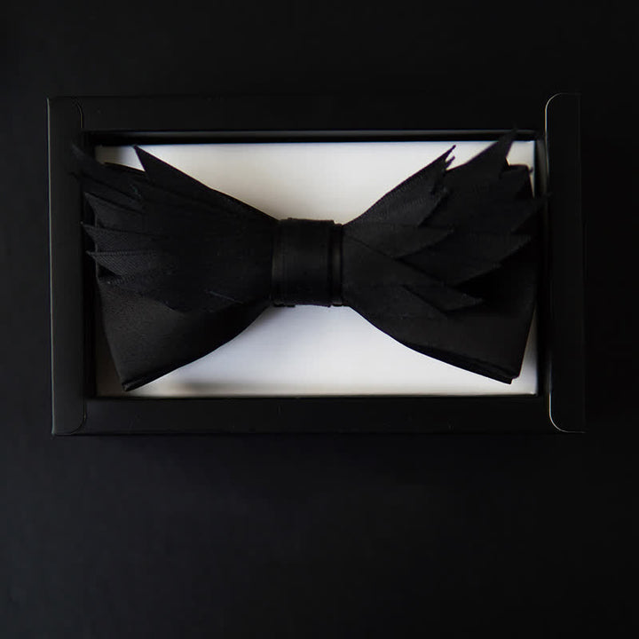 Papillon a forma di ali a strati tutto nero da uomo