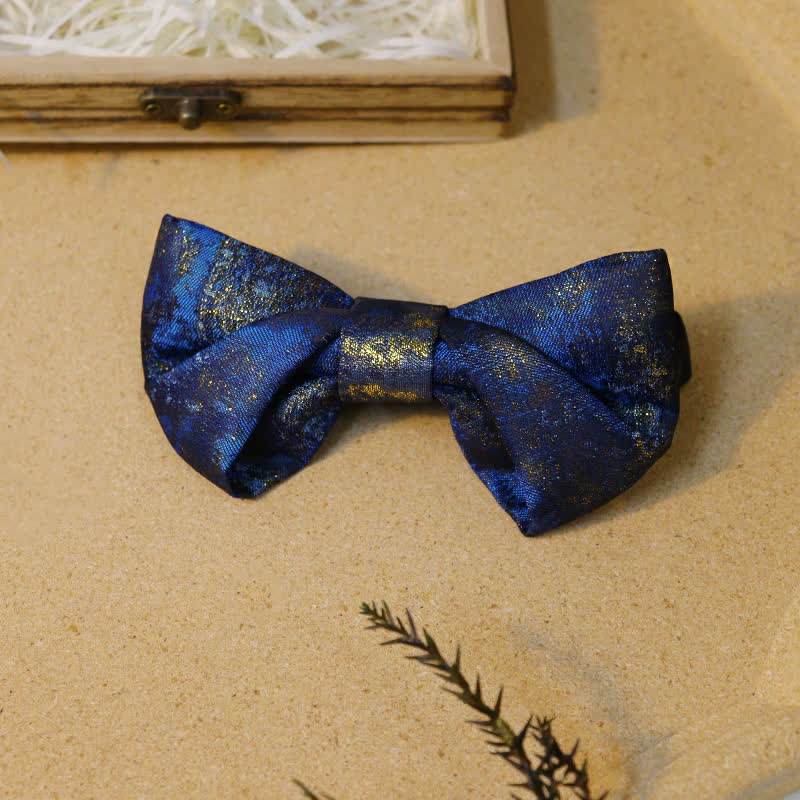 Set di papillon blu navy con strass Royal Gentlemanlike