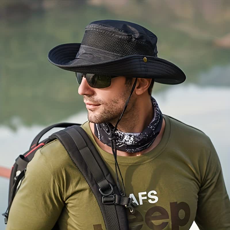Cappello da viaggio da spiaggia con protezione solare estiva da uomo