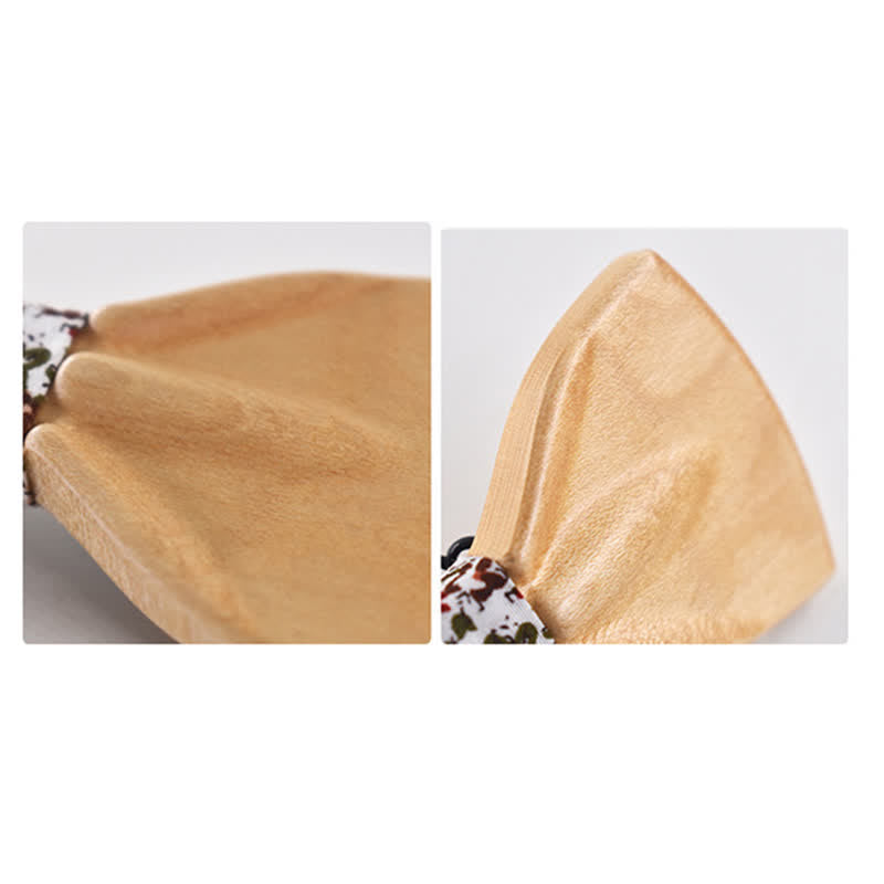 Set di 4 papillon in legno con design 3D alla moda da uomo