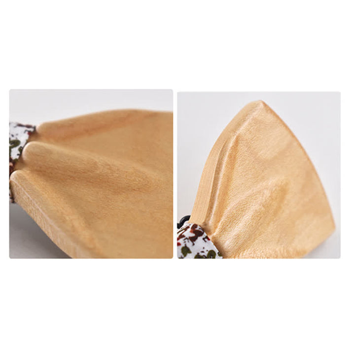 Set di 4 papillon in legno con design 3D alla moda da uomo