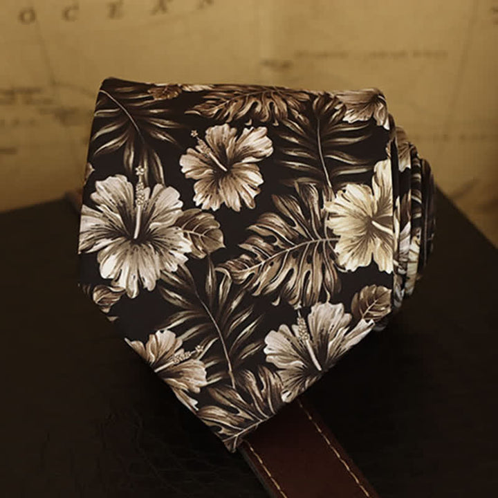 Camicia formale con stampa floreale da uomo e cravatta