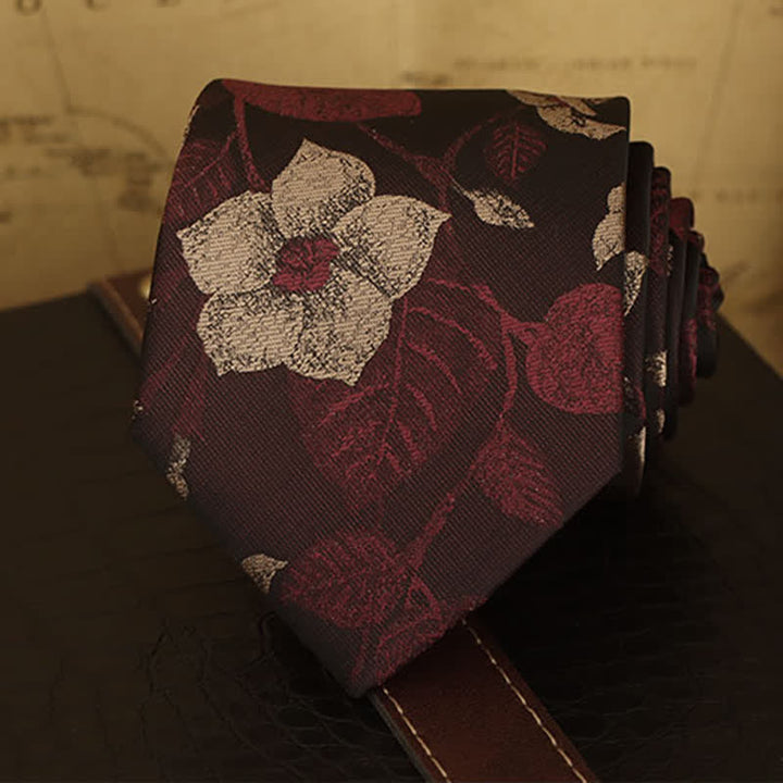 Camicia formale con stampa floreale da uomo e cravatta