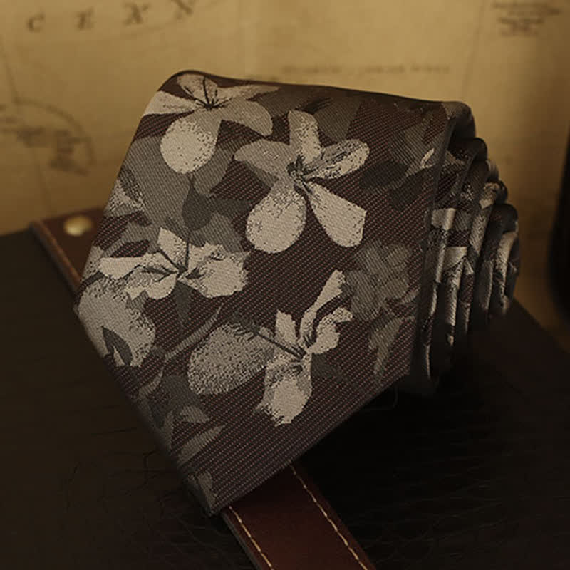 Camicia formale con stampa floreale da uomo e cravatta