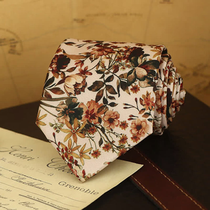 Camicia formale con stampa floreale da uomo e cravatta