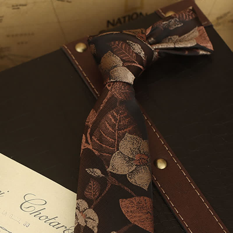 Camicia formale con stampa floreale da uomo e cravatta