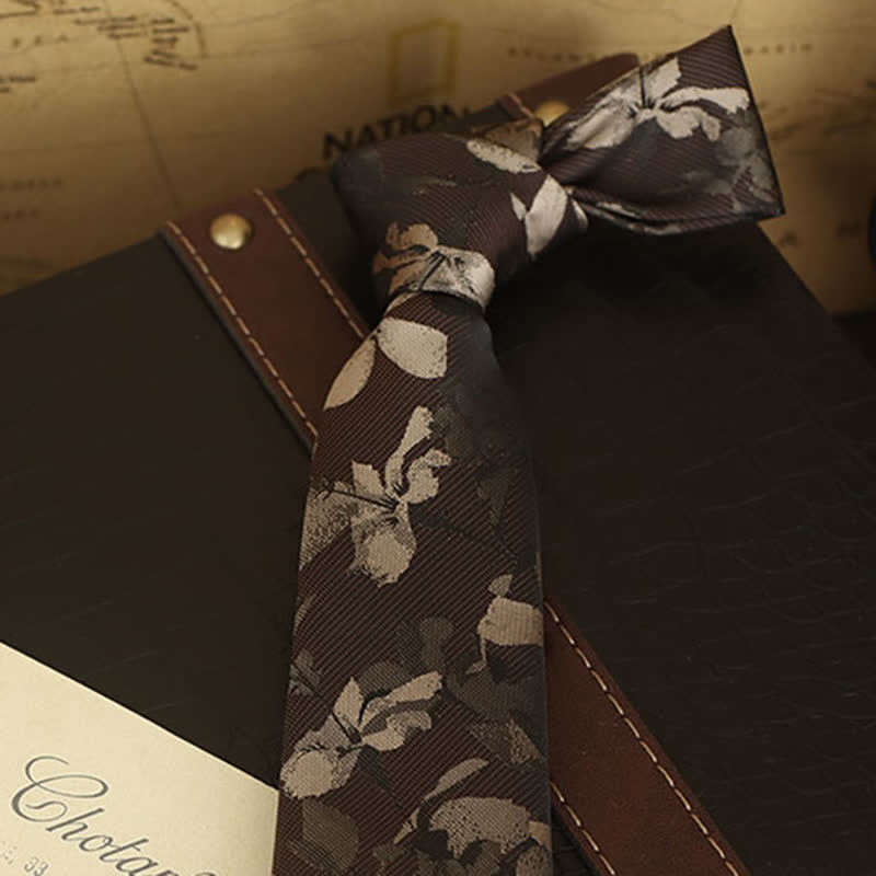 Camicia formale con stampa floreale da uomo e cravatta