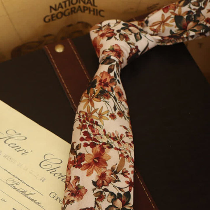 Camicia formale con stampa floreale da uomo e cravatta