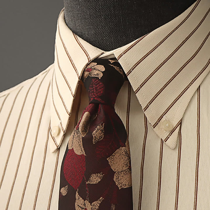 Camicia formale con stampa floreale da uomo e cravatta