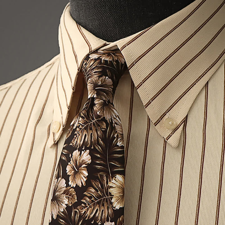 Camicia formale con stampa floreale da uomo e cravatta