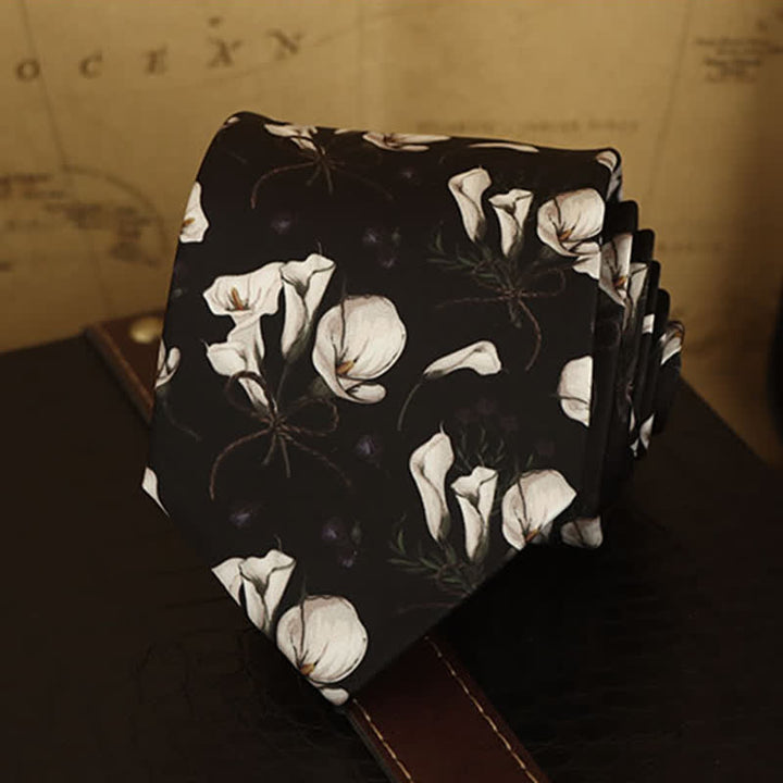 Camicia formale con stampa floreale da uomo e cravatta