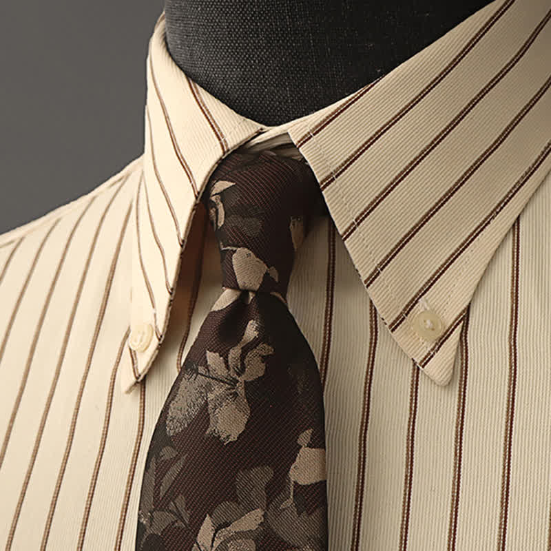 Camicia formale con stampa floreale da uomo e cravatta