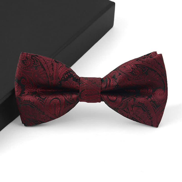 Set di 3 fazzoletti da uomo con papillon bordeaux