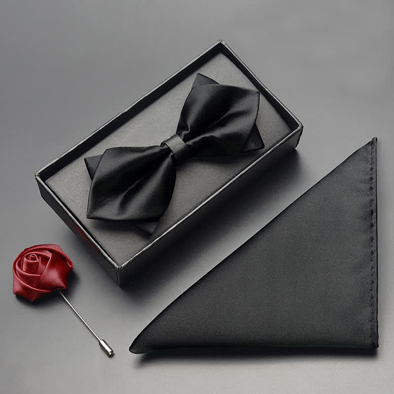 Set di 3 papillon classici a doppio strato da uomo