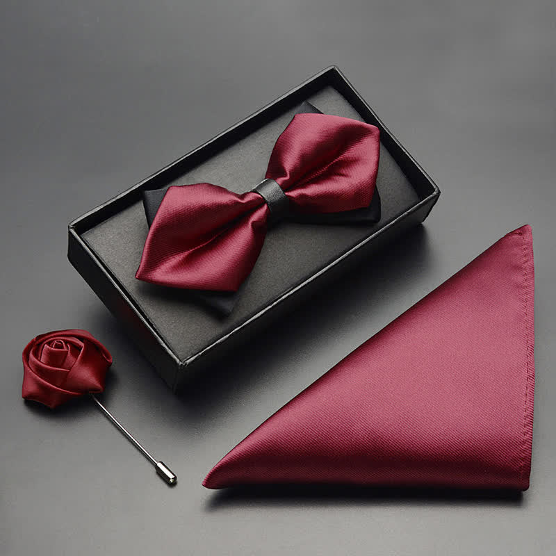 Set di 3 papillon classici a doppio strato da uomo