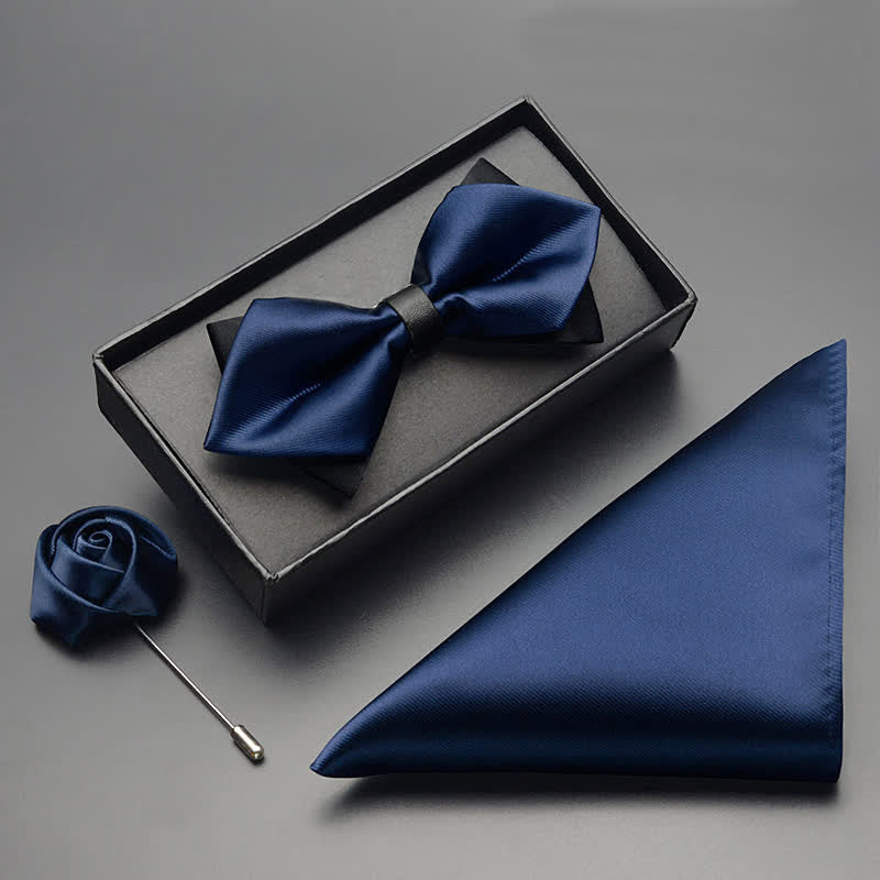 Set di 3 papillon classici a doppio strato da uomo