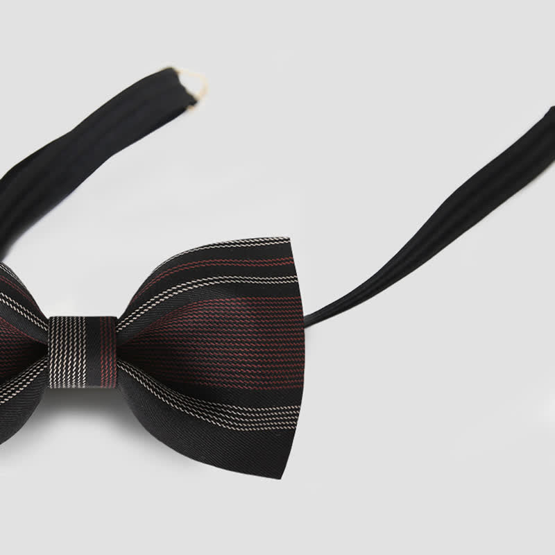 Papillon formale a righe bordeaux e nere da uomo