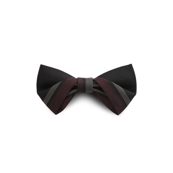 Papillon formale a righe bordeaux e nere da uomo