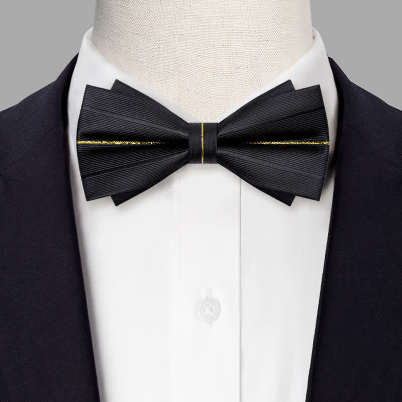 Papillon a doppio strato con motivo Golden Thread Decor da uomo
