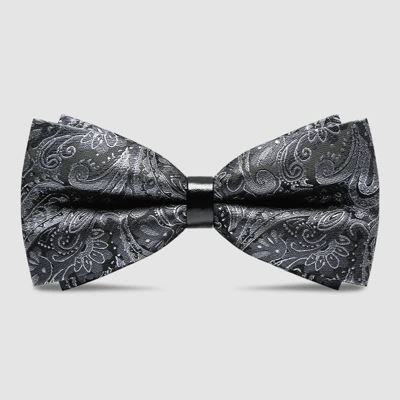 Papillon da uomo con motivo Paisley grigio di lusso