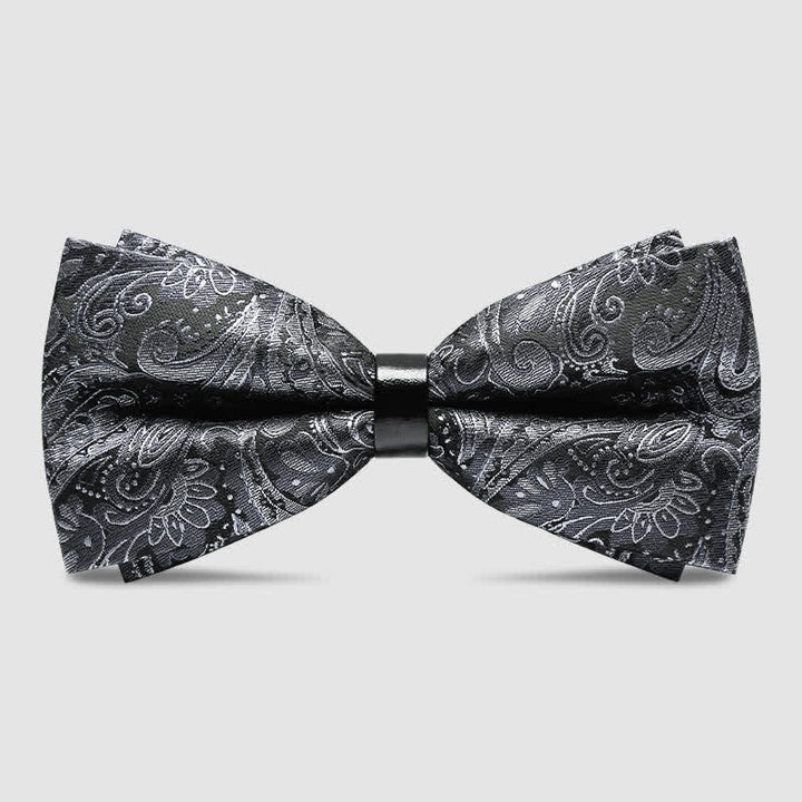 Papillon da uomo con motivo Paisley grigio di lusso