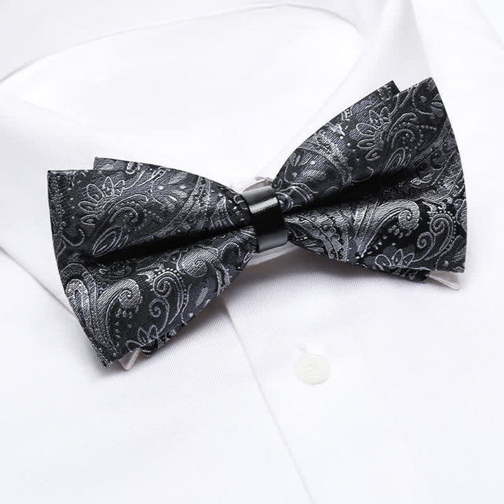 Papillon da uomo con motivo Paisley grigio di lusso