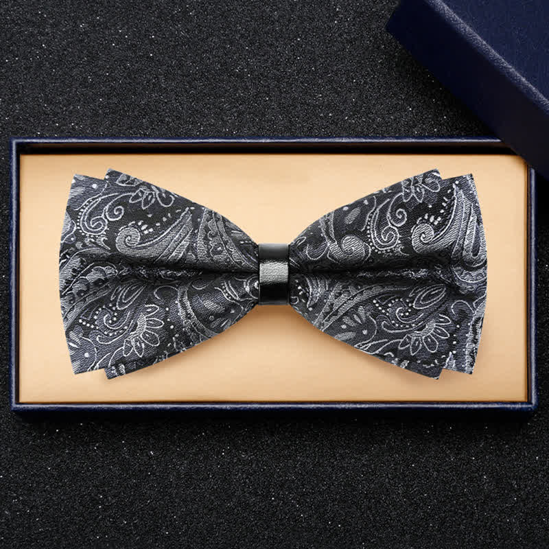 Papillon da uomo con motivo Paisley grigio di lusso