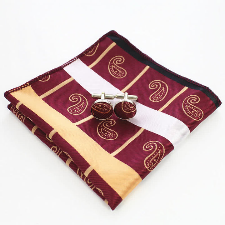 Set di 3 cravatte a righe con motivo misto Paisley da uomo