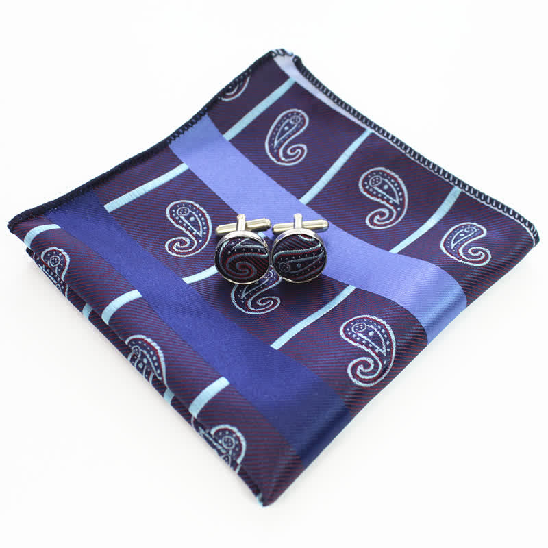 Set di 3 cravatte a righe con motivo misto Paisley da uomo