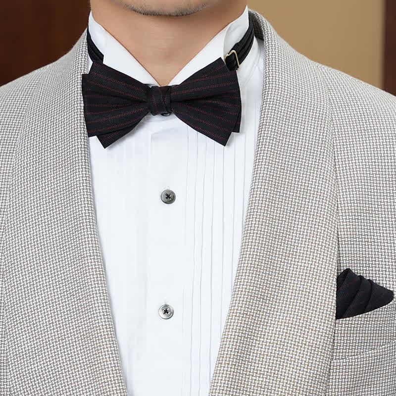 Papillon formale da uomo in twill tinta unita per matrimonio