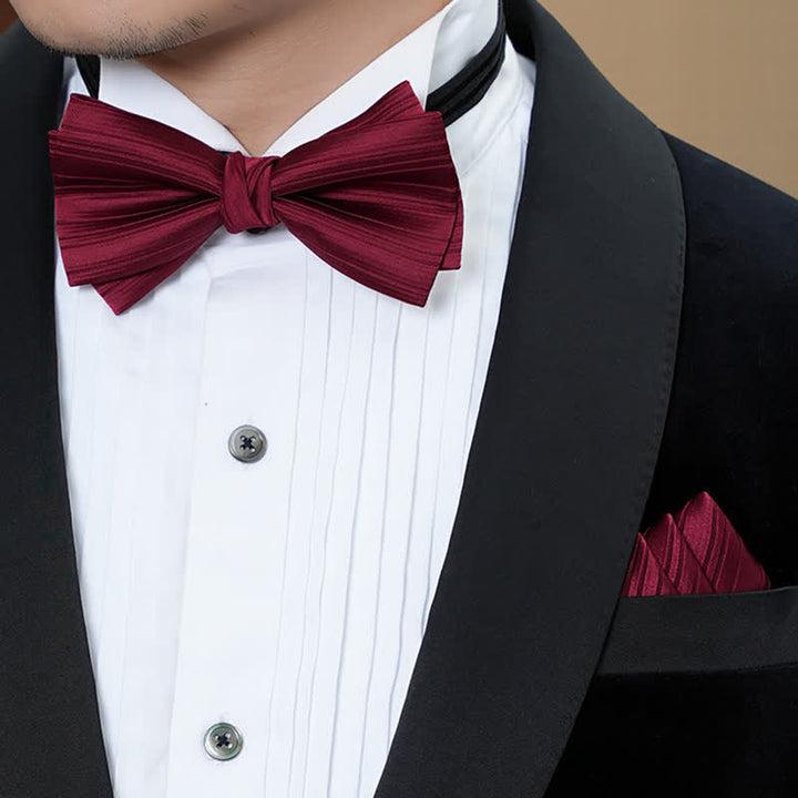Papillon formale da uomo in twill tinta unita per matrimonio