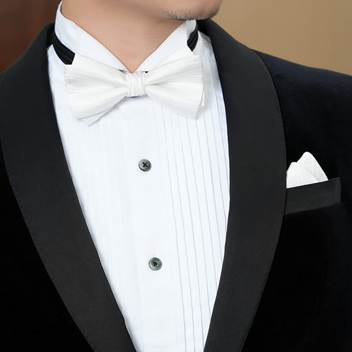 Papillon formale da uomo in twill tinta unita per matrimonio